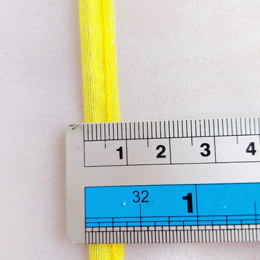 2mm Flanged Insertion Piping on 9mm Band, Yellow Art Silk Fabric Trim, Cord piping Trim
